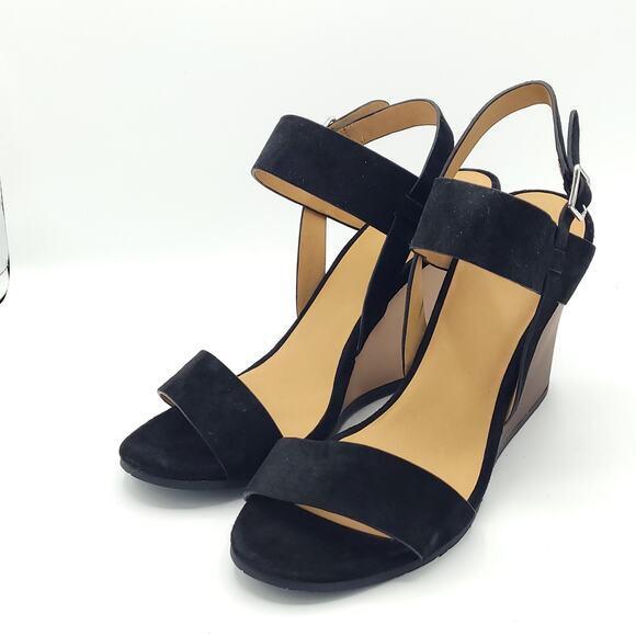 Marc By Marc Jacobs Open Toe Black Wedge Sandals Women size 8.5 - Picture 1 of 9